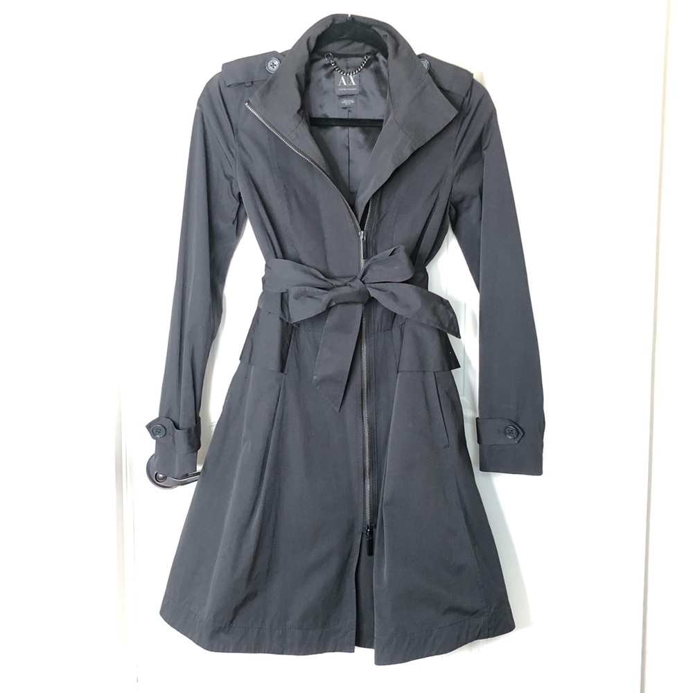 Armani Exchanged belted trench coat